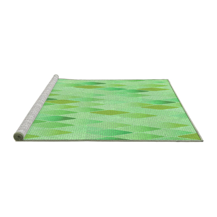 Sideview of Machine Washable Transitional Green Rug, wshpat96grn