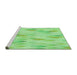 Sideview of Machine Washable Transitional Green Rug, wshpat96grn