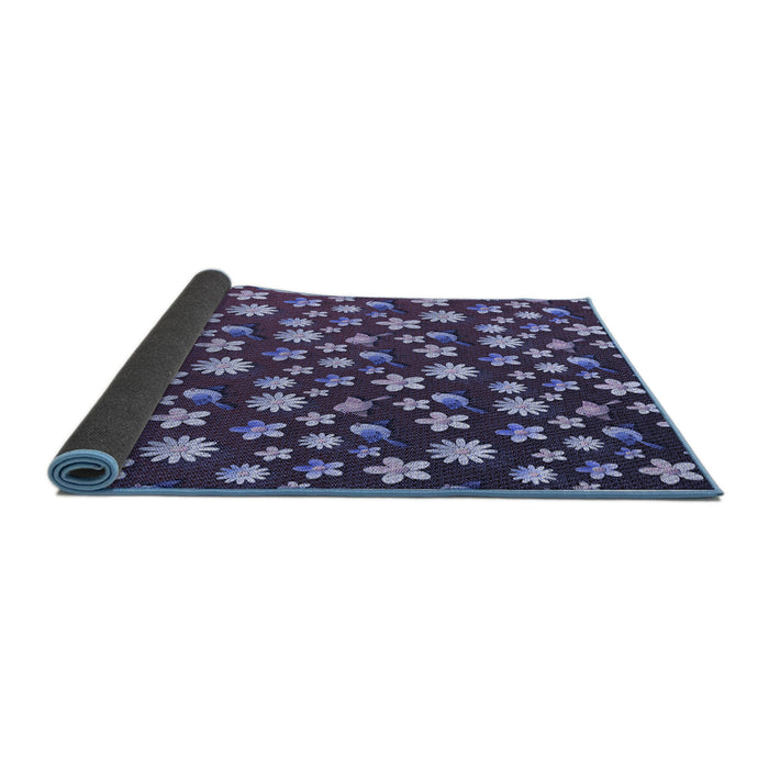 Thickness of Patterned Plum Purple Rug, pat960blu