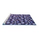 Sideview of Machine Washable Transitional Plum Purple Rug, wshpat960blu