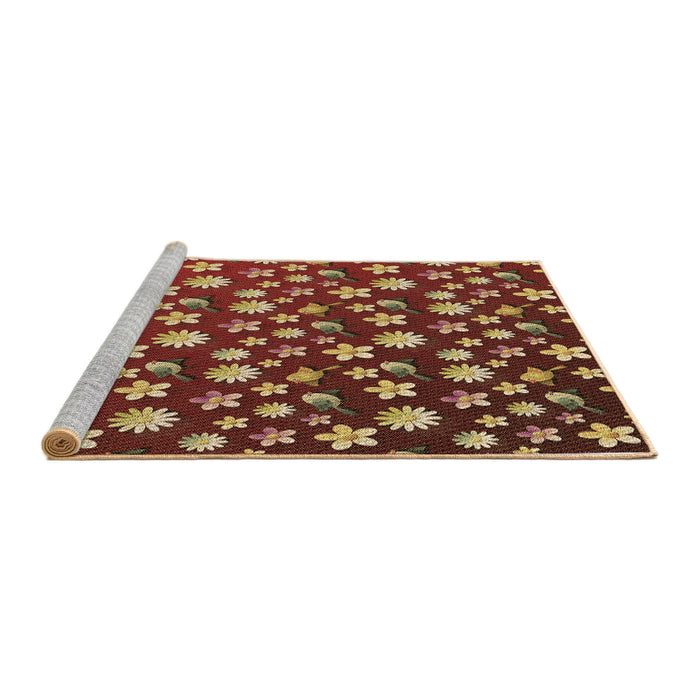 Sideview of Machine Washable Transitional Bronze Brown Rug, wshpat960brn