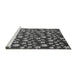 Sideview of Machine Washable Transitional Dark Gray Black Rug, wshpat960gry