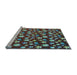 Sideview of Machine Washable Transitional Cadet Blue Green Rug, wshpat960lblu