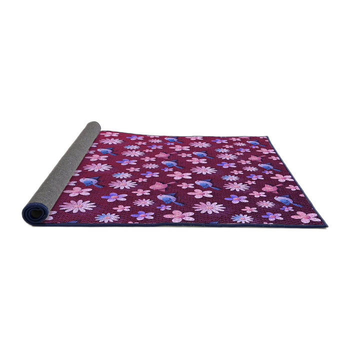 Thickness of Patterned Medium Orchid Purple Rug, pat960pur