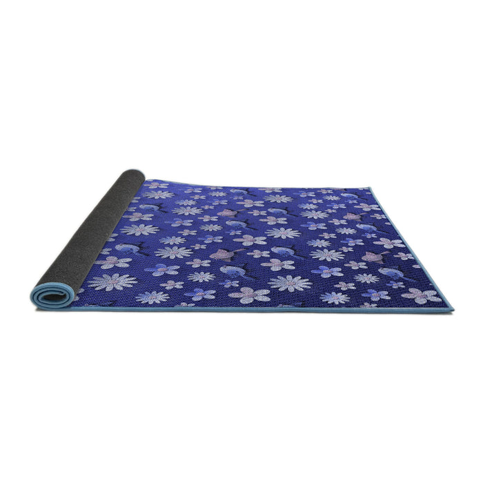 Thickness of Patterned Sky Blue Rug, pat961blu