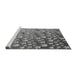 Sideview of Machine Washable Transitional Grey Gray Rug, wshpat961gry