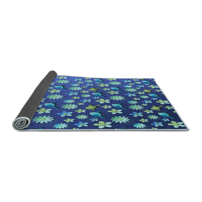 Thickness of Patterned Blueberry Blue Rug, pat961lblu
