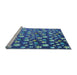 Sideview of Machine Washable Transitional Blueberry Blue Rug, wshpat961lblu