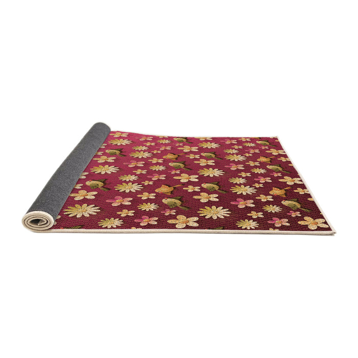 Thickness of Patterned Crimson Red Rug, pat961org