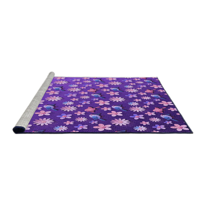 Sideview of Machine Washable Transitional Purple Rug, wshpat961pur