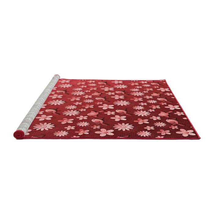 Sideview of Machine Washable Transitional Red Rug, wshpat961rd