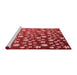 Sideview of Machine Washable Transitional Red Rug, wshpat961rd