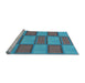 Sideview of Machine Washable Transitional Bright Turquoise Blue Rug, wshpat962lblu