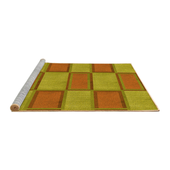Sideview of Machine Washable Transitional Yellow Rug, wshpat962yw