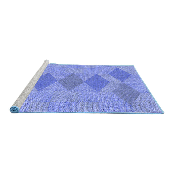 Sideview of Machine Washable Transitional Denim Blue Rug, wshpat963blu