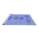 Sideview of Machine Washable Transitional Denim Blue Rug, wshpat963blu