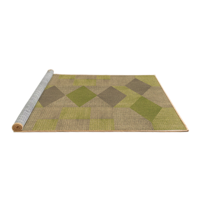 Sideview of Machine Washable Transitional Metallic Gold Rug, wshpat963brn