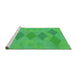 Sideview of Machine Washable Transitional Neon Green Rug, wshpat963grn