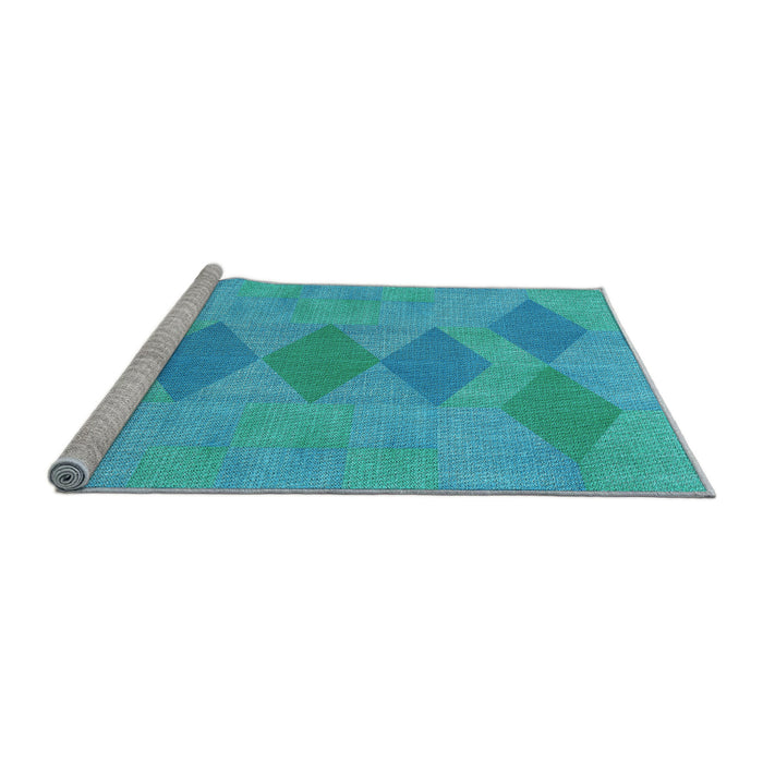 Sideview of Machine Washable Transitional Dark Turquoise Green Rug, wshpat963lblu