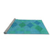 Sideview of Machine Washable Transitional Dark Turquoise Green Rug, wshpat963lblu