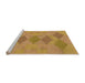 Sideview of Machine Washable Transitional Yellow Rug, wshpat963org