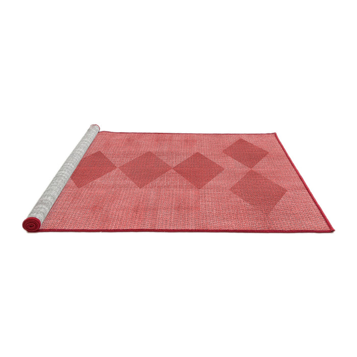 Sideview of Machine Washable Transitional Fire Red Rug, wshpat963rd