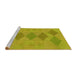 Sideview of Machine Washable Transitional Dark Golden Brown Rug, wshpat963yw