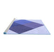 Sideview of Machine Washable Transitional Royal Blue Rug, wshpat964blu