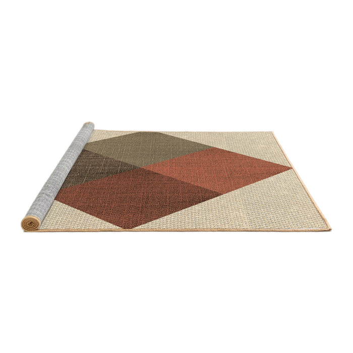 Sideview of Machine Washable Transitional Sienna Brown Rug, wshpat964brn