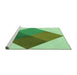 Sideview of Machine Washable Transitional Dark Lime Green Rug, wshpat964grn