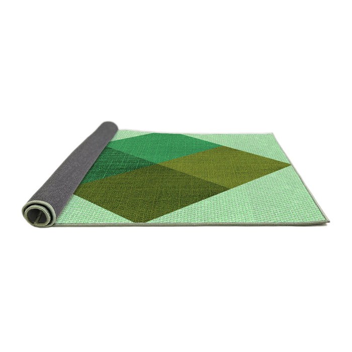 Thickness of Patterned Dark Lime Green Rug, pat964grn