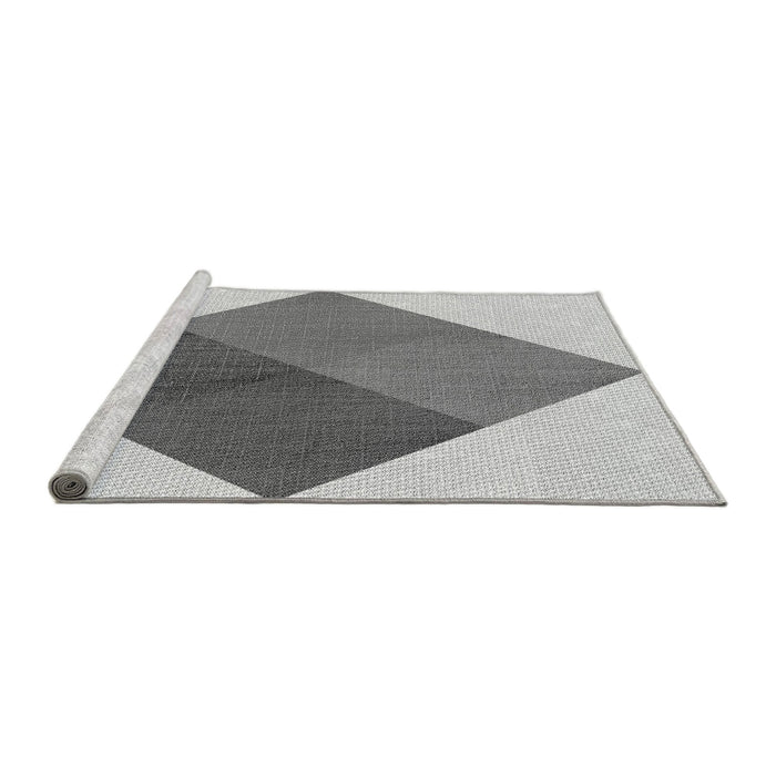 Sideview of Machine Washable Transitional Gray Rug, wshpat964gry
