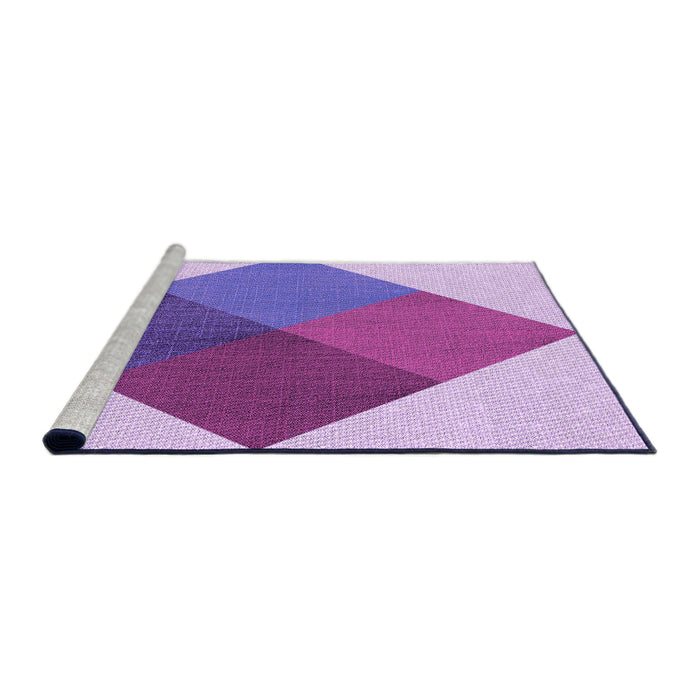 Sideview of Machine Washable Transitional Blossom Pink Rug, wshpat964pur