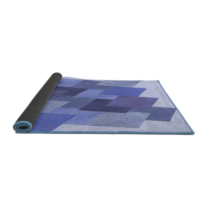 Thickness of Patterned Blue Rug, pat965blu