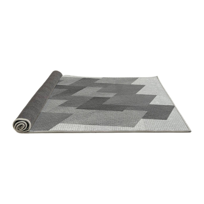 Thickness of Patterned Metallic Silver Gray Rug, pat965gry