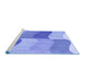 Sideview of Machine Washable Transitional Blue Rug, wshpat966blu
