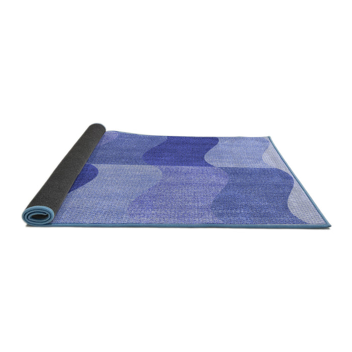Thickness of Patterned Blue Rug, pat966blu