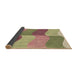 Thickness of Patterned Ginger Brown Green Rug, pat966brn