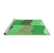 Sideview of Machine Washable Transitional Green Rug, wshpat966grn