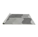 Sideview of Machine Washable Transitional Silver Gray Rug, wshpat966gry