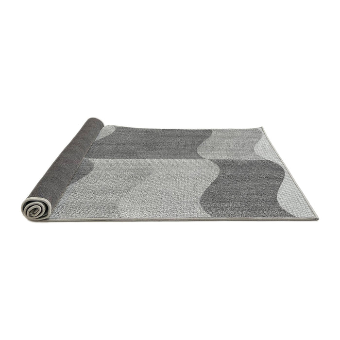 Thickness of Patterned Silver Gray Rug, pat966gry