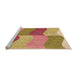 Sideview of Machine Washable Transitional Yellow Orange Rug, wshpat966org