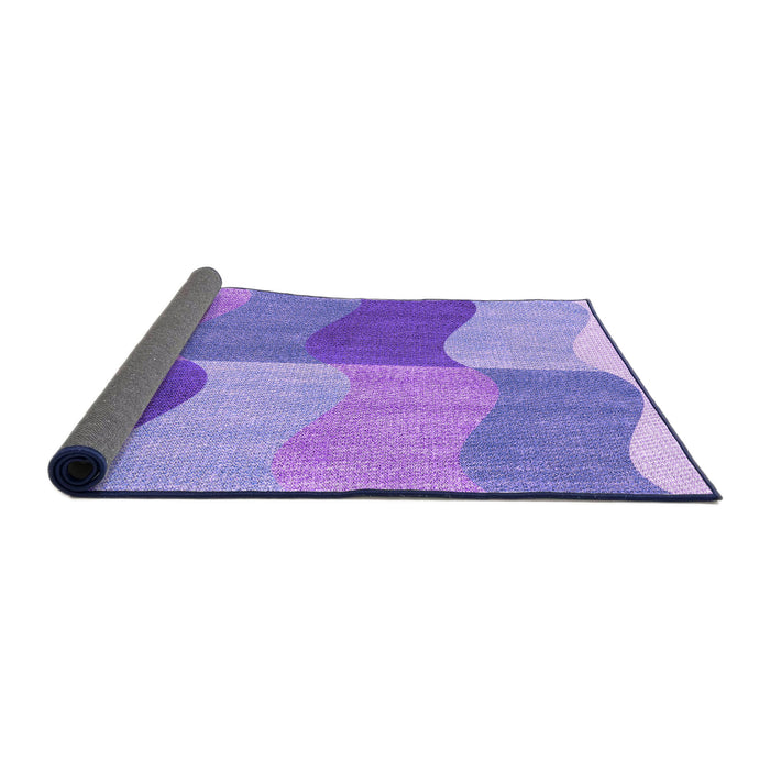 Thickness of Patterned Purple Rug, pat966pur