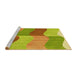 Sideview of Machine Washable Transitional Neon Yellow Green Rug, wshpat966yw