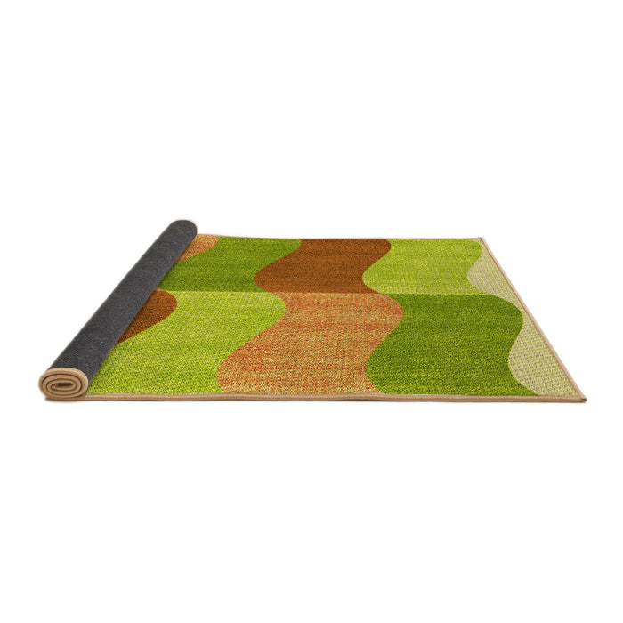 Thickness of Patterned Neon Yellow Green Rug, pat966yw