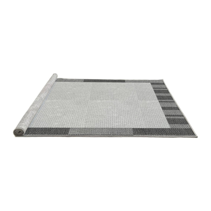 Sideview of Machine Washable Transitional Gray Rug, wshpat967gry