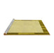 Sideview of Machine Washable Transitional Dark Golden Brown Rug, wshpat967yw