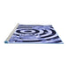 Sideview of Machine Washable Transitional Blue Rug, wshpat968blu
