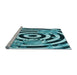 Sideview of Machine Washable Transitional Medium Teal Green Rug, wshpat968lblu