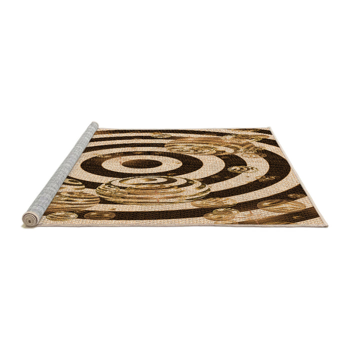 Sideview of Machine Washable Transitional Red Brown Rug, wshpat968org
